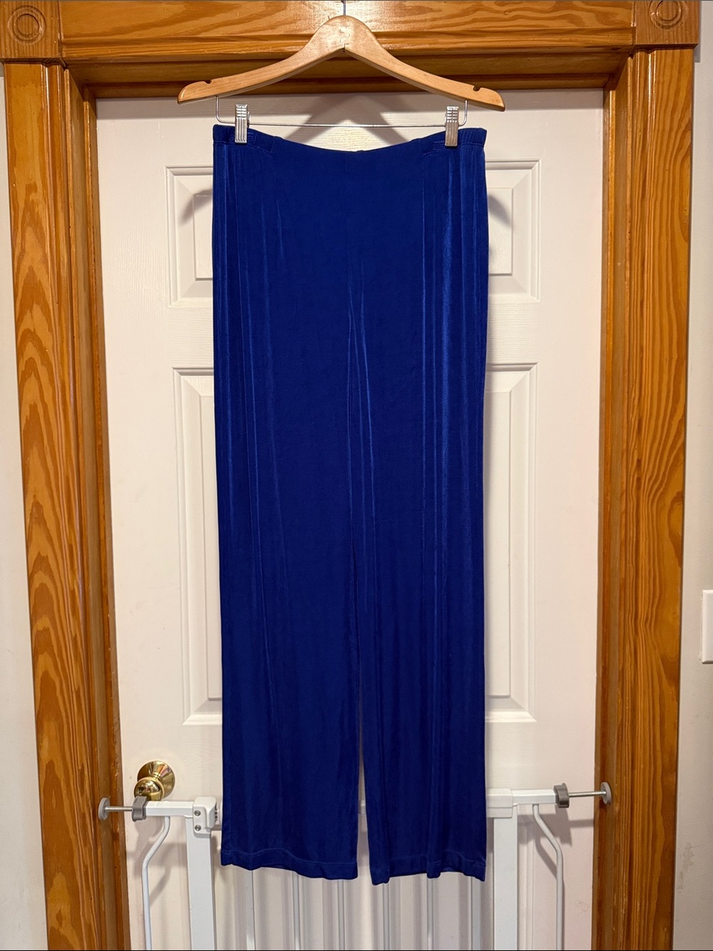 Chico's Wide Leg Velvet-Look Pants in Royal Blue
